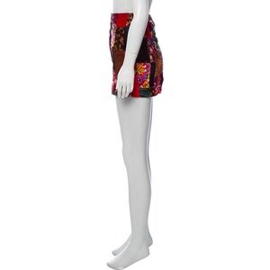 Reformation Velvet Patchwork Multi Skirt
